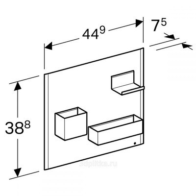 Geberit Acanto tablica magnetyczna ze schowkami wisząca 45 cm stal czarna 500.649.16.1