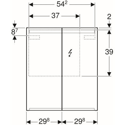 Geberit Option szafka wisząca z lustrem i z oświetleniem 60x15 cm 500.582.00.1