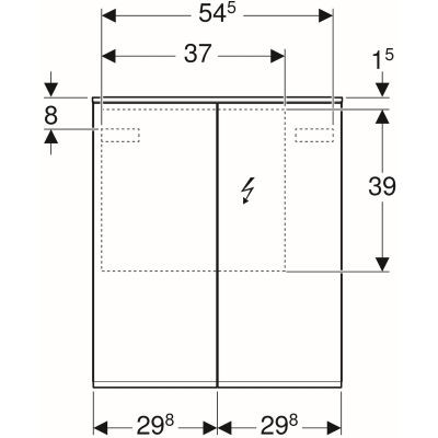 Geberit Option Plus szafka wisząca z lustrem i z oświetleniem 60x17,2 cm 500.593.00.1