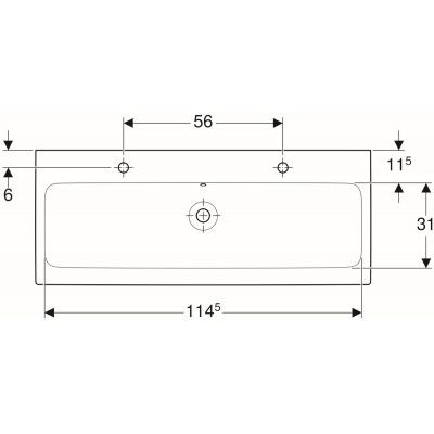 Geberit iCon umywalka meblowa z dwoma otworami na baterię z przelewem 120x48,5 cm ceramika biały 124020000