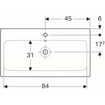 Geberit iCon umywalka meblowa z otworem na baterię z przelewem 90x48,5 cm ceramika biały 124090000