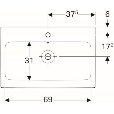 Geberit iCon umywalka meblowa z otworem na baterię z przelewem 75x48 cm ceramika biały 124075000