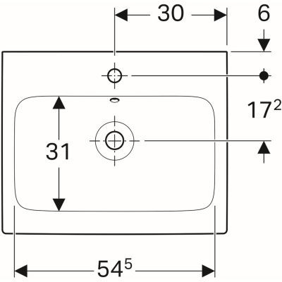 Geberit iCon umywalka meblowa z otworem na baterię z przelewem 60x48,5 cm ceramika biały 124060000 - K