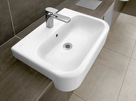 Villeroy&Boch Architectura umywalka półplatowa 55cm 55x43 z otworem na baterie z przelewem biała weiss alpin 41905501