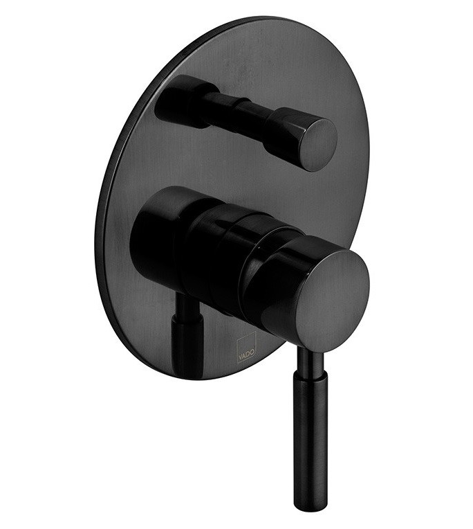 Vado Origins kompletny zestaw prysznicowy podtynkowy z deszczownicą 30x30 czarny szczotkowany INDORI30BLK