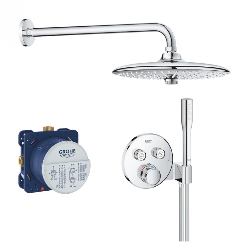 Grohe Grohtherm SmartControl zestaw podtynkowy z deszczownicą i prysznicem ręczym 34744000