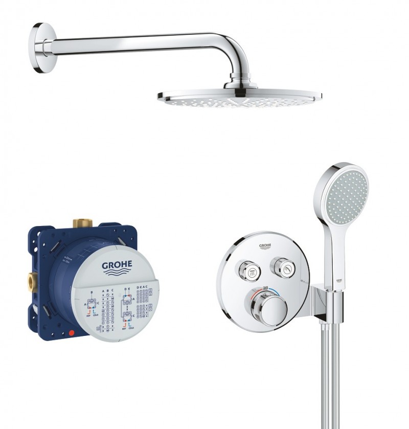 Grohe Grohtherm SmartControl zestaw podtynkowy z deszczownicą i słuchawką 34743000