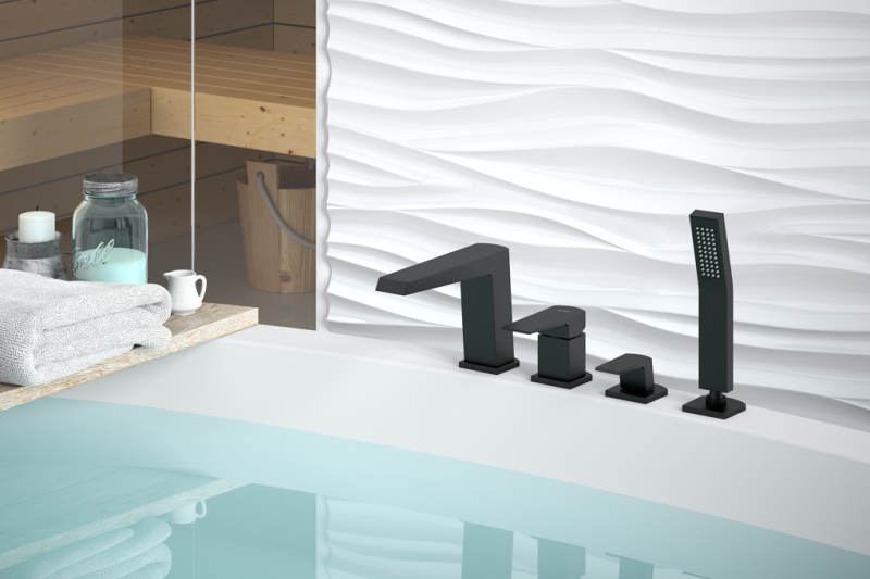 Vedo Sette Nero bateria wannowa 3-otworowa czarny mat VBS7030CZ