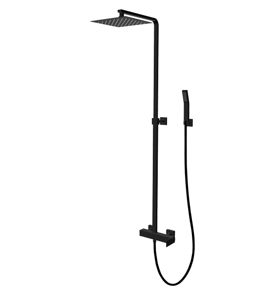 Vedo Sette zestaw prysznicowy z deszczownicą 20x20 czarny matowy VBS7007CZ