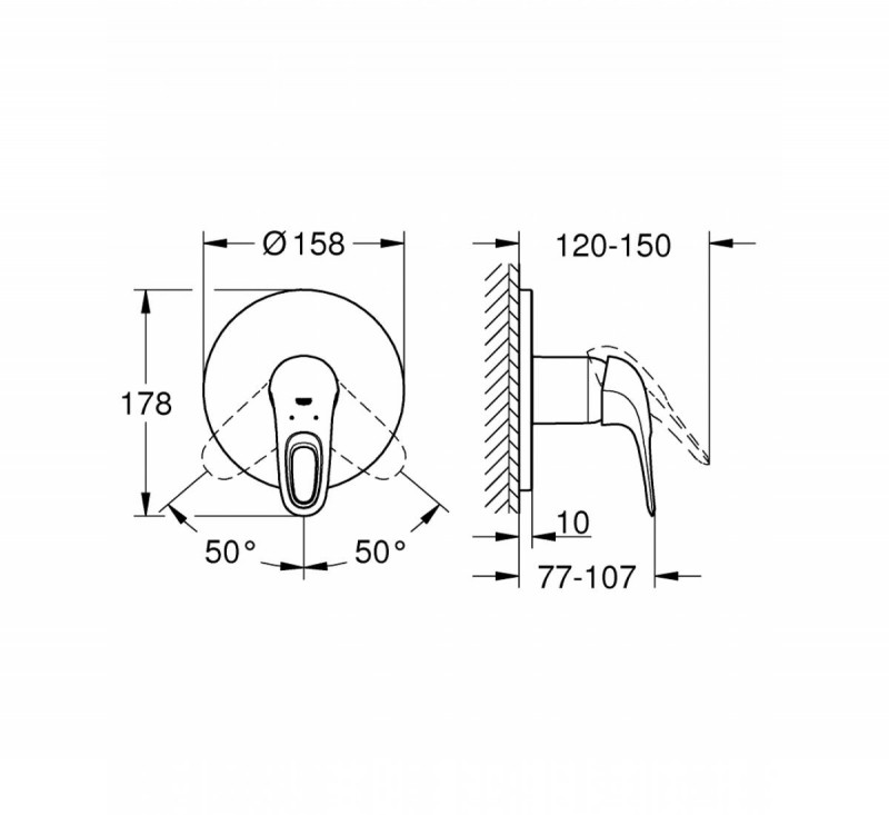 Grohe Eurostyle bateria prysznicowa podtynkowa chrom 24048003