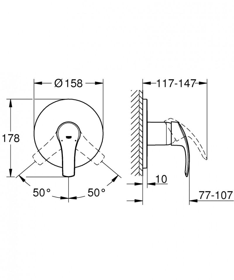 Grohe Eurosmart bateria prysznicowa podtynkowa chrom 24042002