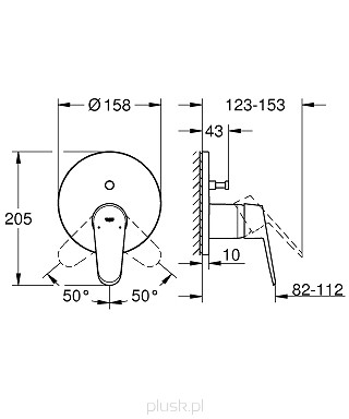 Grohe Eurodisc Cosmopolitan bateria wannowo-prysznicowa podtynkowa chrom 24056002
