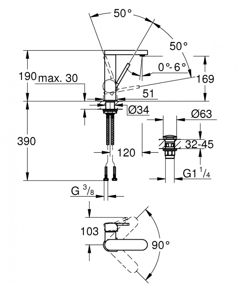 Grohe Plus bateria umywalkowa z klik-klakiem chrom 23872003
