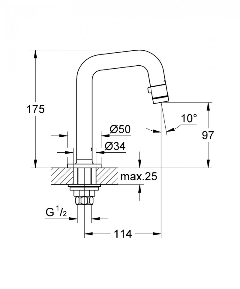 Grohe Universal wylewka uniwersalna 114 mm chrom 20202000