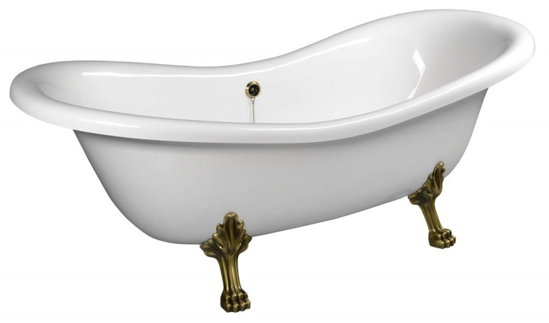 Polysan Charleston wanna wolnostojąca 188x80cm biały nogi brąz 38132