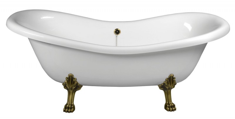 Polysan Charleston wanna wolnostojąca 188x80cm biały nogi brąz 38132