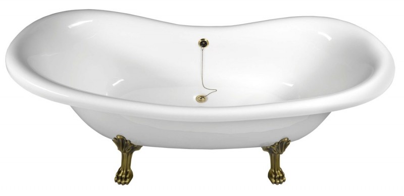 Polysan Charleston wanna wolnostojąca 188x80cm biały nogi brąz 38132