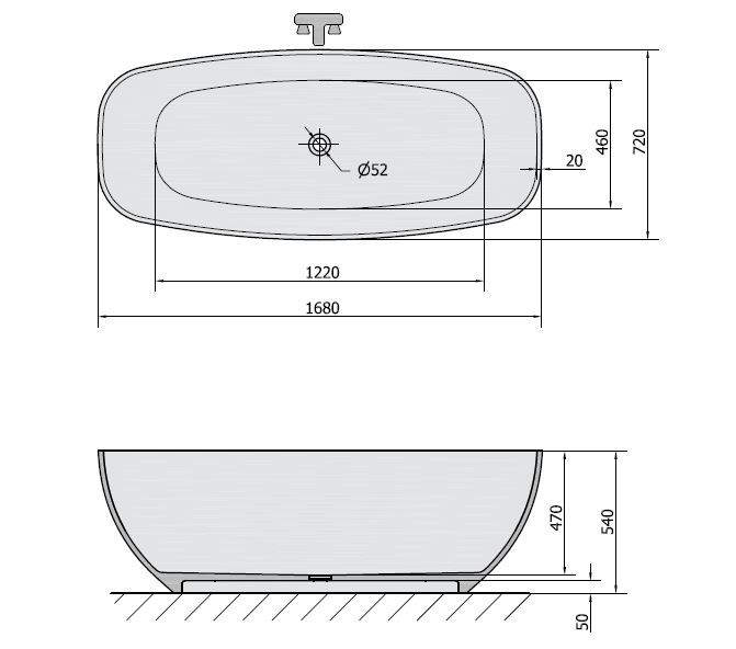 Polysan Ipanema wanna wolnostojąca 168x72 cm biały 69911