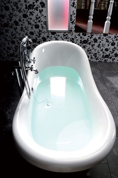 Polysan Charleston wanna wolnostojąca 188x80cm czarno/biały nogi brąz 72960