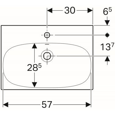 Geberit Acanto umywalka meblowa z otworem na baterię z przelewem 60x42,2 cm ceramika biały 500.631.01.2