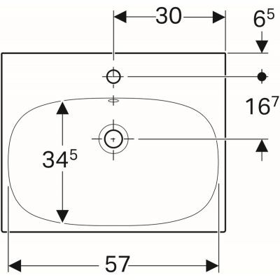 Geberit Acanto umywalka meblowa z otworem na baterię z przelewem 60x48,2 cm ceramika biały 500.620.01.2