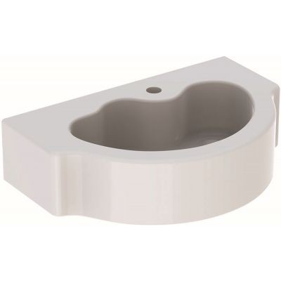 Geberit Bambini umywalka kompaktowa wisząca dla dzieci z otworem na baterię bez przelewu 60x40 cm ceramiczna biały 326060000