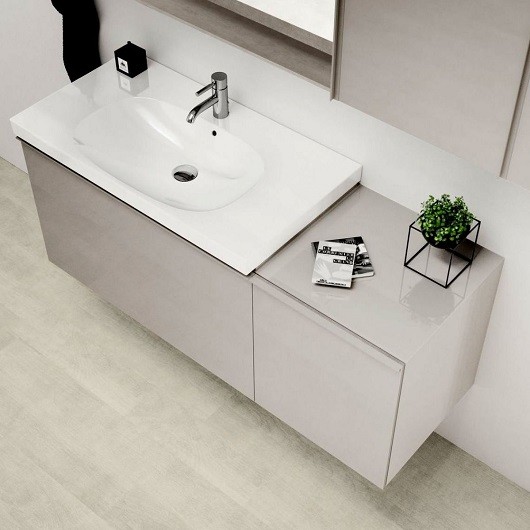 Geberit Acanto umywalka meblowa z otworem na baterię z przelewem z powierzchnią odkładczą 75x48,2 cm ceramika biały 500.622.01.2