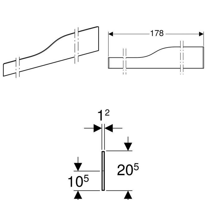 Geberit Bambini osłona dekoracyjna przednia do umywalki z czterema otworami na baterię i niższą umywalką po lewej stronie Varicor biel alpejska 430010016