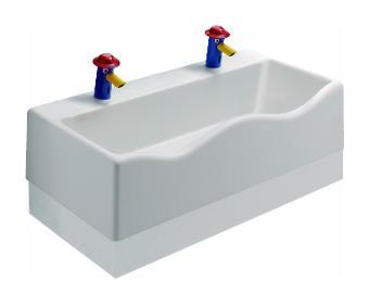 Geberit Bambini osłona dekoracyjna przednia do umywalki z dwoma otworami na baterię Varicor biel alpejska 430210016