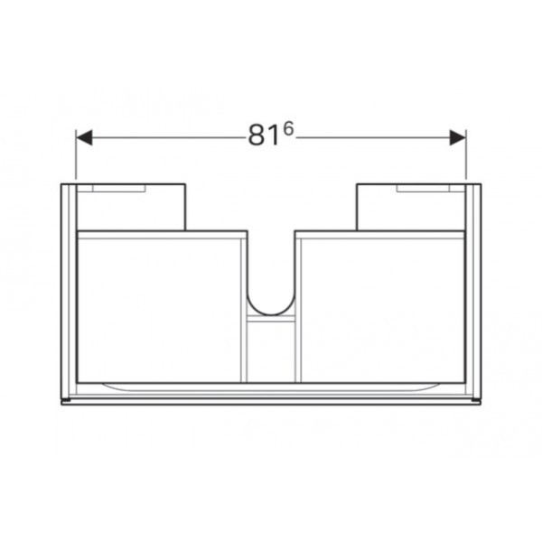 Geberit Xeno 2 szafka pod umywalkę z jedną szufladą LED 90 cm biały połysk 500.508.01.1
