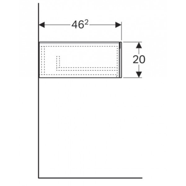 Geberit Xeno 2 szafka boczna z szufladką 58 cm lakierowany ciemny szary struktura 500.507.43.1