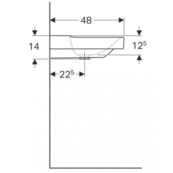 Geberit Xeno 2 umywalka meblowa z dwoma otworami na baterię bez przelewu 120x48 cm ceramika biały 500.550.01.1