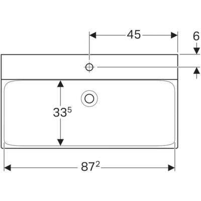 Geberit Xeno 2 umywalka meblowa z otworem na baterię bez przelewu 90x48 cm ceramika biały 500.531.01.1
