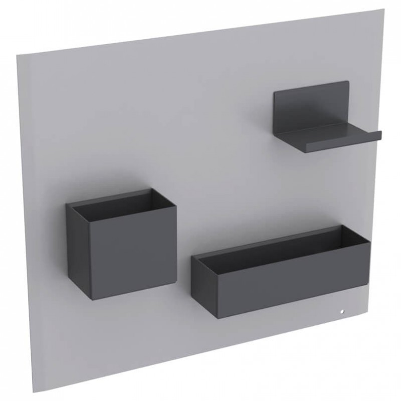Geberit Acanto tablica magnetyczna ze schowkami wisząca 45 cm stal szary piaskowy 500.649.JL.2