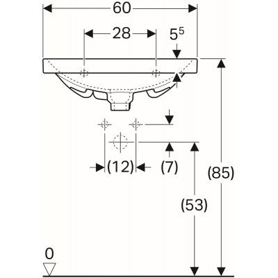 Geberit Acanto umywalka meblowa z otworem na baterię z przelewem 60x42,2 cm ceramika biały 500.631.01.2