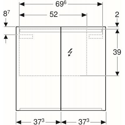 Geberit Option szafka wisząca z lustrem i z oświetleniem 75x15 cm 500.205.00.1