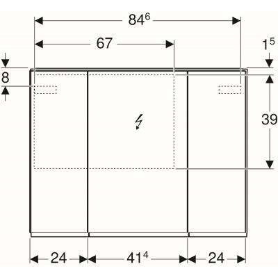 Geberit Option Plus szafka wisząca z lustrem i z oświetleniem troje drzwi 90x17,2 cm 500.594.00.1