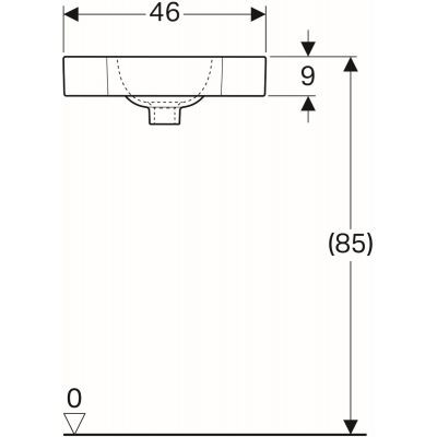 Geberit iCon umywalka kompaktowa narożna z otworem na baterię bez przelewu 46x33 cm ceramika biały 124729000