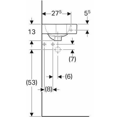 Geberit iCon umywalka kompaktowa narożna z otworem na baterię bez przelewu 46x33 cm ceramika biały 124729000