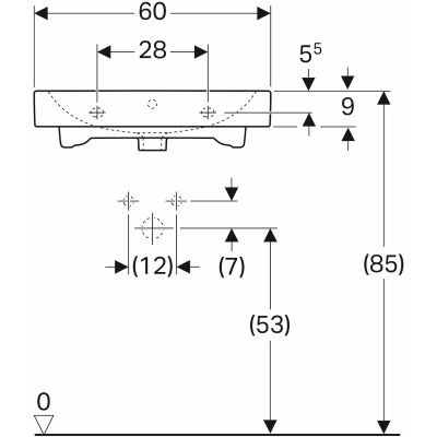 Geberit iCon umywalka meblowa bez otworu na baterię z przelewem 60x48,5 cm ceramika biały 124063000