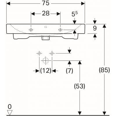 Geberit iCon umywalka meblowa bez otworu na baterię z przelewem 75x48 cm ceramika biały 124078000