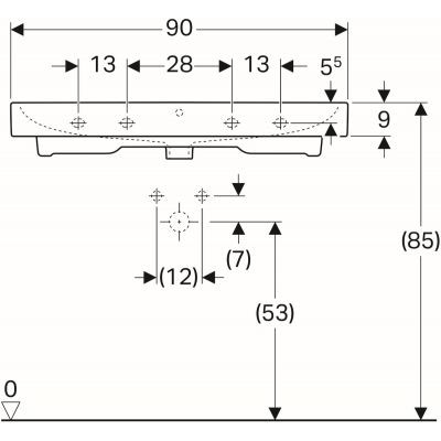 Geberit iCon umywalka meblowa z otworem na baterię z przelewem 90x48,5 cm ceramika biały 124090000