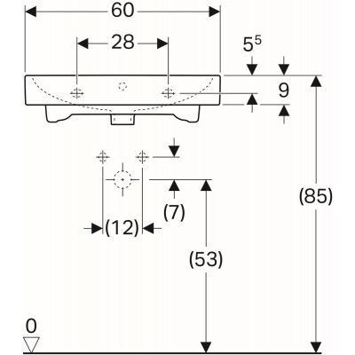 Geberit iCon umywalka meblowa z otworem na baterię z przelewem 60x48,5 cm ceramika biały 124060000 - K