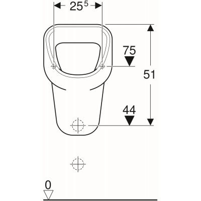 Geberit Aller pisuar dopływ u góry, odpływ do tyłu lub w dół 35x35 cm ceramika biały 236600000