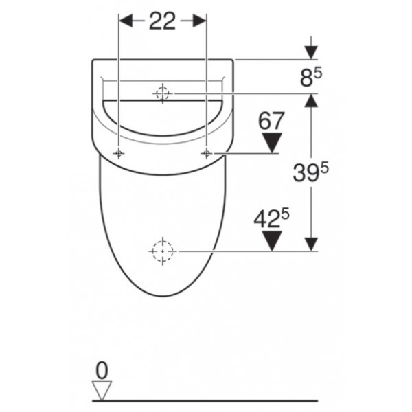 Geberit Flow pisuar dopływ z tyłu, odpływ do tyłu 36x33 cm ceramika biały 235900000