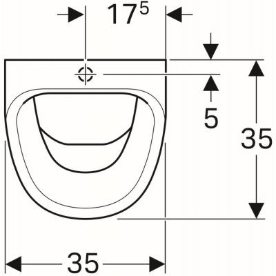 Geberit Aller pisuar dopływ u góry, odpływ do tyłu lub w dół 35x35 cm ceramika biały 236600000