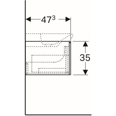 Geberit Xeno 2 szafka pod umywalkę z tworzywa mineralnego z dwoma szufladami LED 160 cm ciemny szary struktura 500.346.43.1