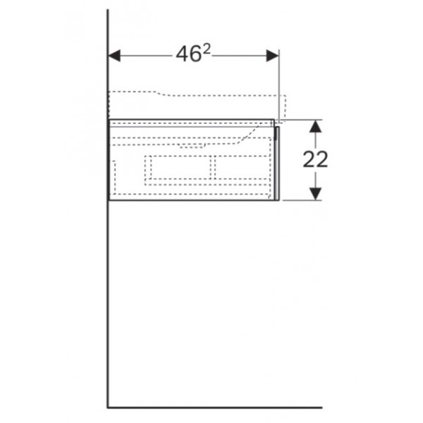 Geberit Xeno 2 szafka pod umywalkę z jedną szufladą LED 90 cm lakierowany szary mat 500.508.00.1