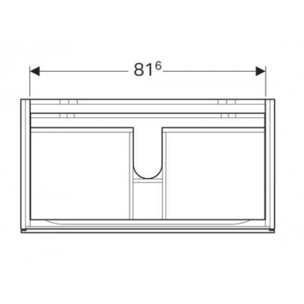 Geberit Xeno 2 szafka pod umywalkę z dwoma szufladami LED 90 cm ciemny szary struktura 500.509.43.1