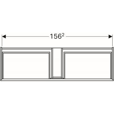Geberit Xeno 2 szafka pod umywalkę z tworzywa mineralnego z dwoma szufladami LED 160 cm biały mat 500.346.01.1